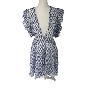 NWT Oliphant Design Dress Womens Large Cross Back Mini 1210V Lined Floral